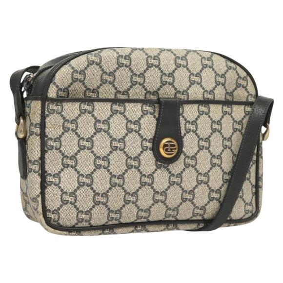 GUCCI GG Plus Supreme Shoulder Bag Pvc Navy Gold - Picture 1 of 16